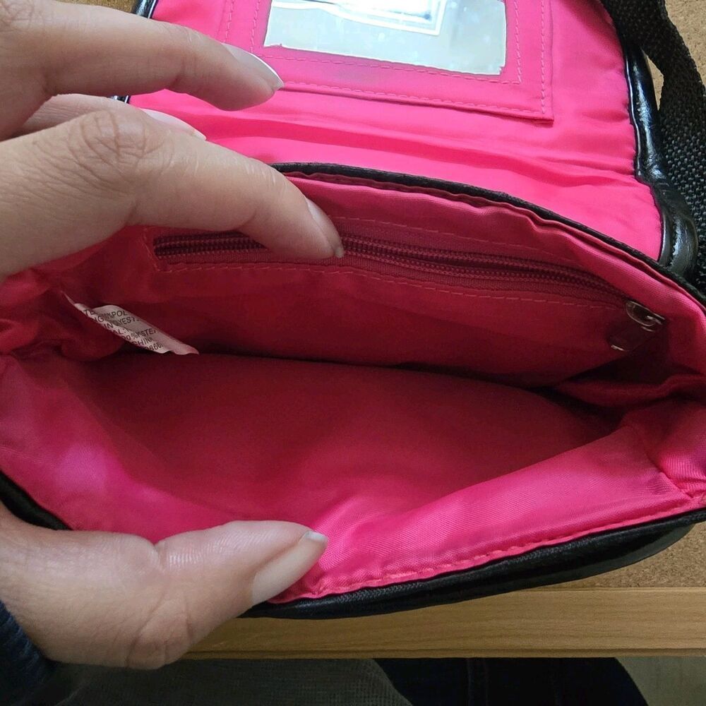 Mini Crossbody Bag, Black & Fuchsia (B1) - Picture 2 of 13